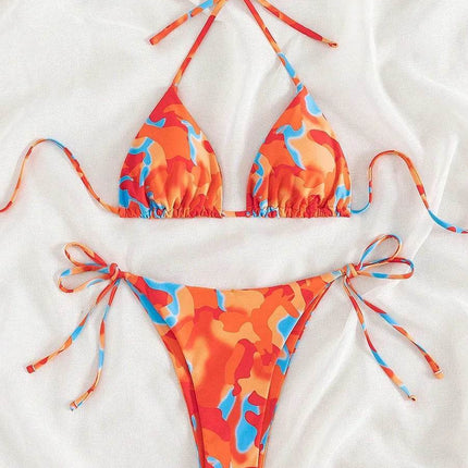 Women Tie Dye Micro Halter Swimsuit Bikini Set - Bikini Set - RUOTONGSEPT - Mad Fly Essentials