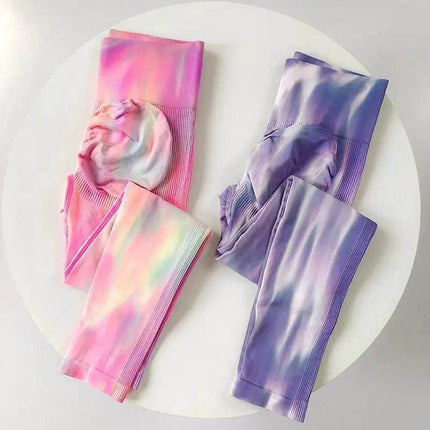 Women Tie - Dye Yoga Fitness Leggings - Fitness Leggings - MEHEOL - Mad Fly Essentials