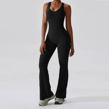 Women Training Jumpsuit Solid Fitness Romper - Romper - hearuisavy - Mad Fly Essentials