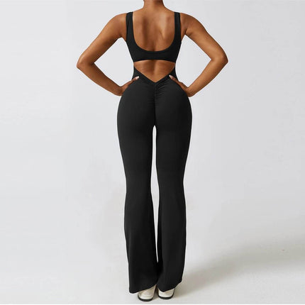 Women Training Jumpsuit Solid Fitness Romper - Romper - hearuisavy - Mad Fly Essentials