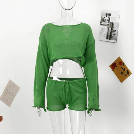 Women Transparent Crop Top Activewear Set - Activewear Set - Lovely Ran - Mad Fly Essentials