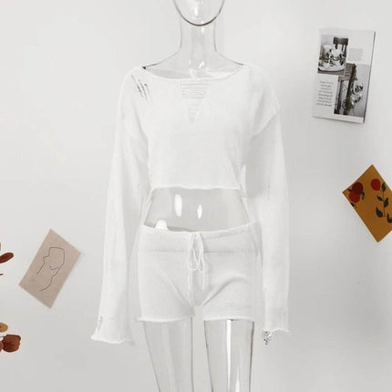 Women Transparent Crop Top Activewear Set - Activewear Set - Lovely Ran - Mad Fly Essentials