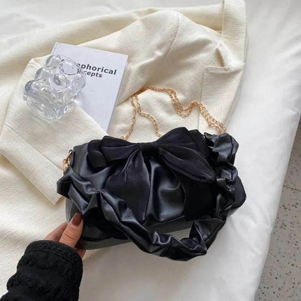 Trendy Bow Black White Handbag Women Accessories - Women Accessories - Bonas - Mad Fly Essentials