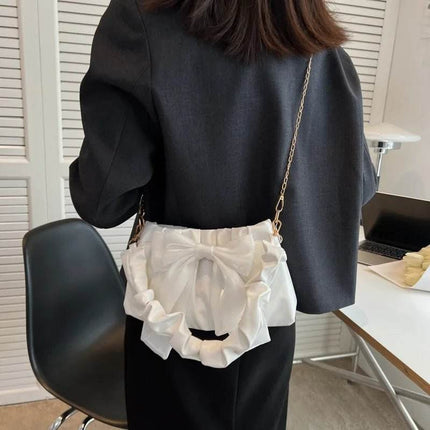 Trendy Bow Black White Handbag Women Accessories - Women Accessories - Bonas - Mad Fly Essentials