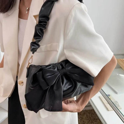 Trendy Bow Black White Handbag Women Accessories - Women Accessories - Bonas - Mad Fly Essentials