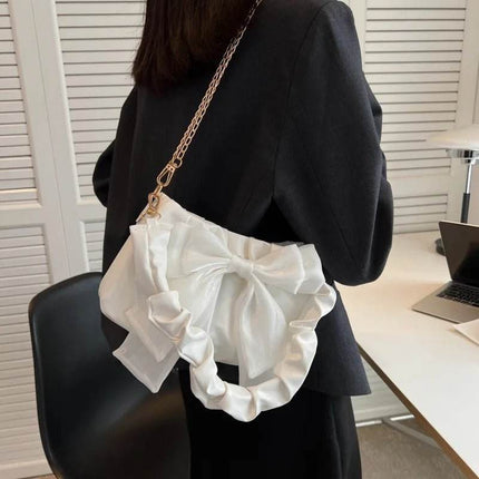 Trendy Bow Black White Handbag Women Accessories - Women Accessories - Bonas - Mad Fly Essentials