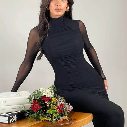 Women Turtleneck Summer Club Midi Dress - MIDI Dress - Mozision - Mad Fly Essentials