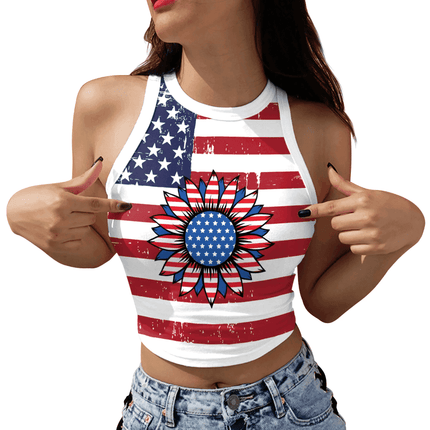 Women USA Flag Striped Summer Tank Top - Tank Top - Myth - box - Mad Fly Essentials
