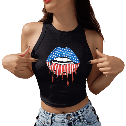 Women USA Flag Striped Summer Tank Top - Tank Top - Myth - box - Mad Fly Essentials