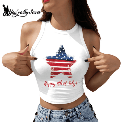 Women USA Flag Striped Summer Tank Top - Tank Top - Myth - box - Mad Fly Essentials