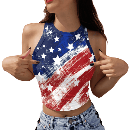 Women USA Flag Striped Summer Tank Top - Tank Top - Myth - box - Mad Fly Essentials