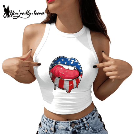 Women USA Flag Striped Summer Tank Top - Tank Top - Myth - box - Mad Fly Essentials