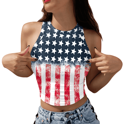 Women USA Flag Striped Summer Tank Top - Mad Fly Essentials