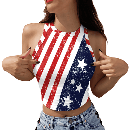 Women USA Flag Striped Summer Tank Top - Tank Top - Myth - box - Mad Fly Essentials