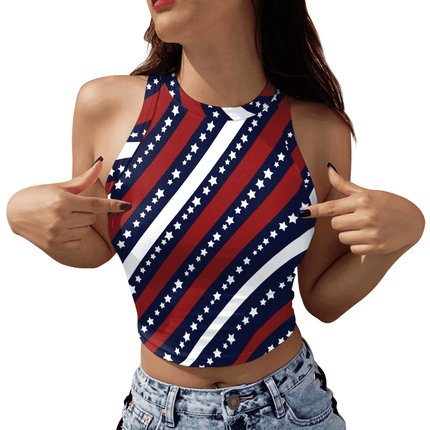 Women USA Flag Striped Summer Tank Top - Tank Top - Myth - box - Mad Fly Essentials
