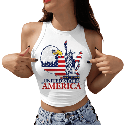 Women USA Flag Striped Summer Tank Top - Tank Top - Myth - box - Mad Fly Essentials