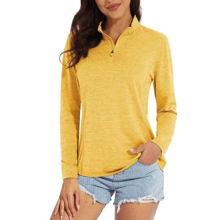 Women UV Protection 1/4 Zip Long Hiking Tee Fitness Top - Fitness Top - MAGCOMSEN - Mad Fly Essentials