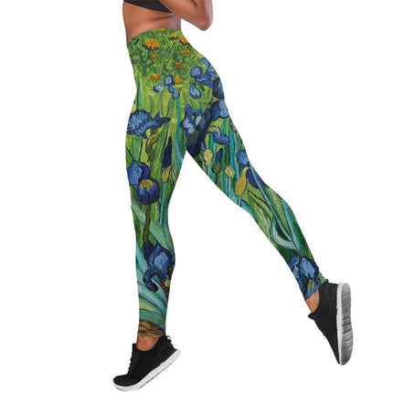 Women Van Gogh Starry Sky 3D Fitness Leggings - Fitness Leggings - FCCEXIO - Mad Fly Essentials