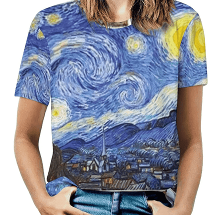 Women 3D Vincent Van Gogh Collage Shirt - Shirt - ARTGAT - Mad Fly Essentials