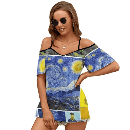 Women 3D Vincent Van Gogh Collage Shirt - Shirt - ARTGAT - Mad Fly Essentials