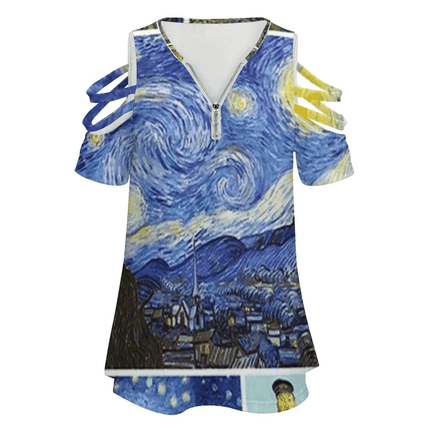 Women 3D Vincent Van Gogh Collage Shirt - Shirt - ARTGAT - Mad Fly Essentials
