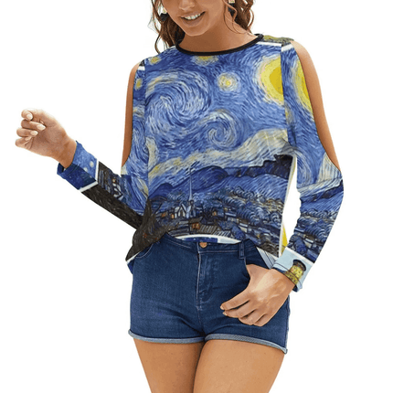 Women 3D Vincent Van Gogh Collage Shirt - Mad Fly Essentials