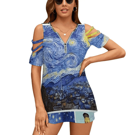 Women 3D Vincent Van Gogh Collage Shirt - Shirt - ARTGAT - Mad Fly Essentials