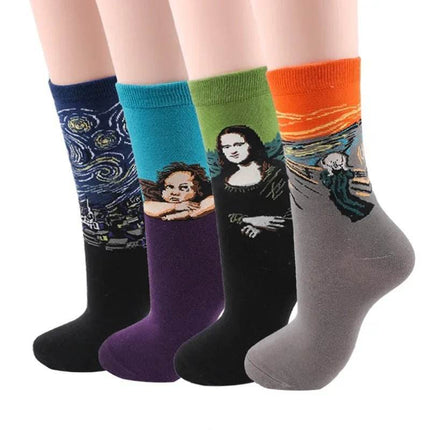 Women Vintage Funny Van Gogh Famous Socks - Socks - Smile Socks - Mad Fly Essentials