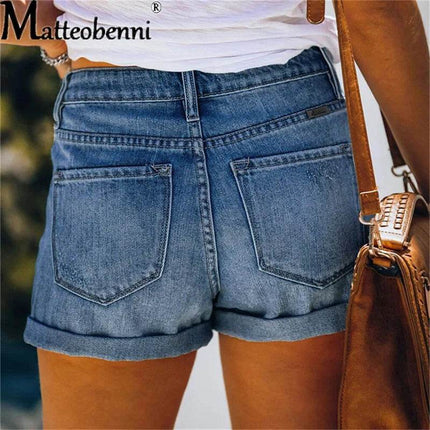 Women Vintage High Waist Pocket Shorts - Shorts - Matteobenni - Mad Fly Essentials