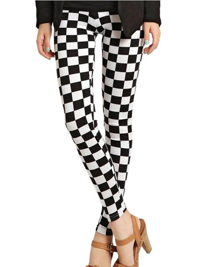 Women Vintage Houndstooth Leggings - Leggings - CUHAKCI - Mad Fly Essentials