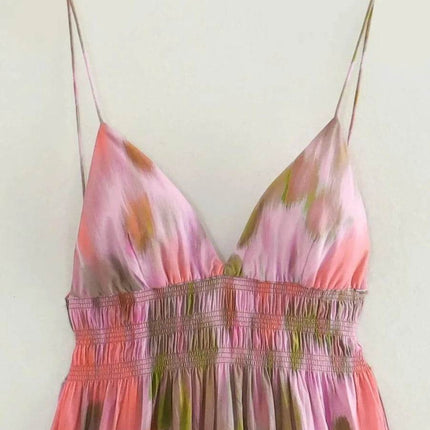 Women Vintage Lace Pink Floral Midi Dress - MIDI Dress - Jadoutin - Mad Fly Essentials