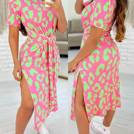 Women Vintage Leopard Summer Party Dress - Party Dress - Dulzura - Mad Fly Essentials