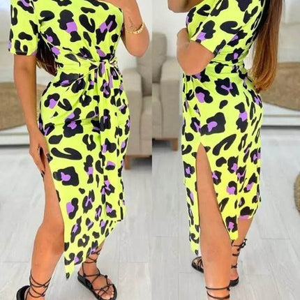 Women Vintage Leopard Summer Party Dress - Party Dress - Dulzura - Mad Fly Essentials