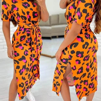 Women Vintage Leopard Summer Party Dress - Party Dress - Dulzura - Mad Fly Essentials