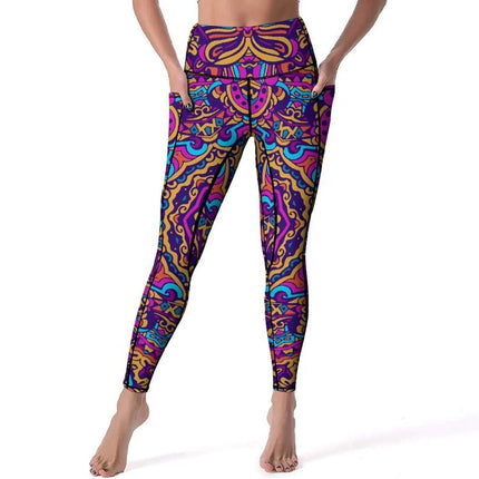 Women Vintage Tribal Floral Yoga Pants Fitness Leggings - Fitness Leggings - VF Fashion - Mad Fly Essentials