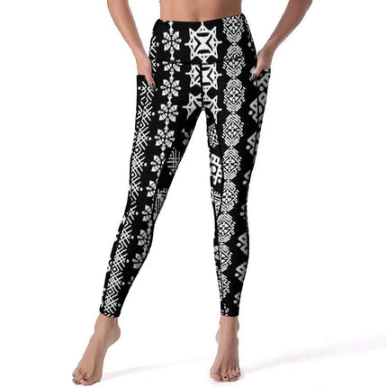 Women Vintage Tribal Floral Yoga Pants - Mad Fly Essentials