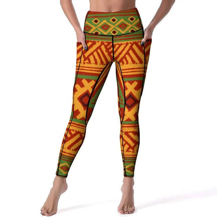 Women Vintage Tribal Floral Yoga Pants Fitness Leggings - Fitness Leggings - VF Fashion - Mad Fly Essentials