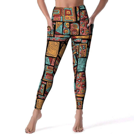 Women Vintage Tribal Floral Yoga Pants Fitness Leggings - Fitness Leggings - VF Fashion - Mad Fly Essentials