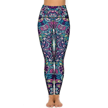 Women Vintage Tribal Floral Yoga Pants Fitness Leggings - Fitness Leggings - VF Fashion - Mad Fly Essentials