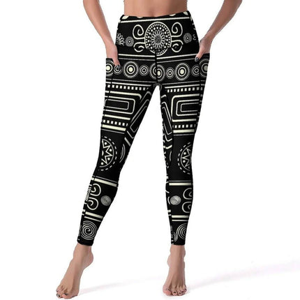 Women Vintage Tribal Floral Yoga Pants Fitness Leggings - Fitness Leggings - VF Fashion - Mad Fly Essentials