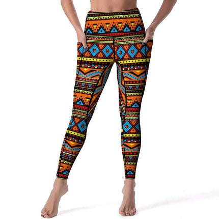 Women Vintage Tribal Floral Yoga Pants - Mad Fly Essentials