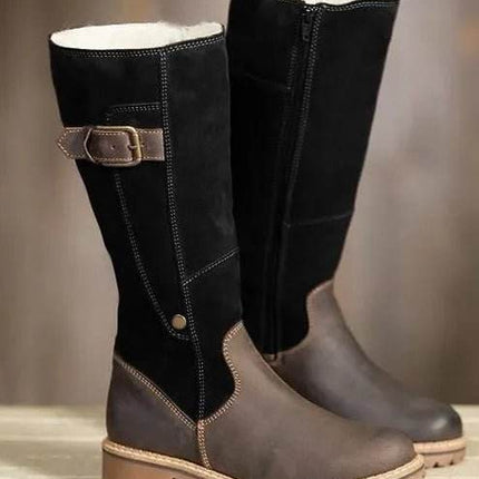 Women Warm Leather Western Fashion Heel Boots - Boots - YM - Mad Fly Essentials
