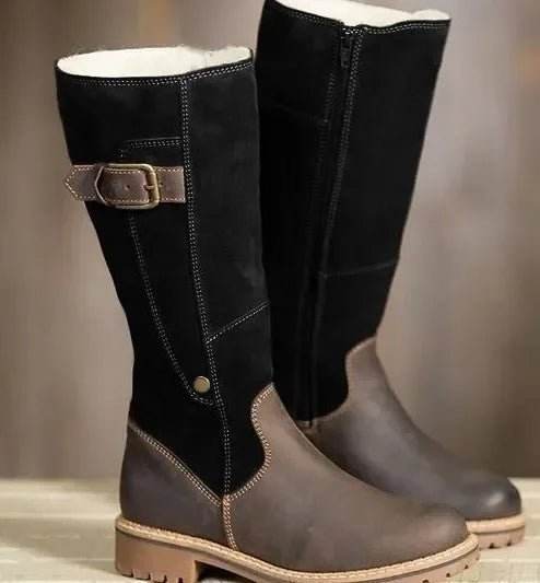 Women Warm Leather Western Fashion Heel Boots - Boots - YM - Mad Fly Essentials