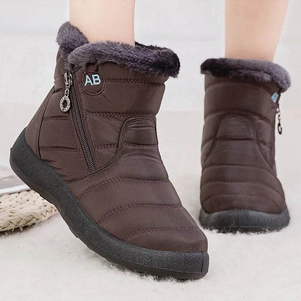 Women Waterproof Round Toe Zip Ankle Boots - Boots - HAJINK - Mad Fly Essentials