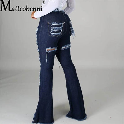 Women Western Fashion High Denim Jeans - Jeans - Matteobenni - Mad Fly Essentials