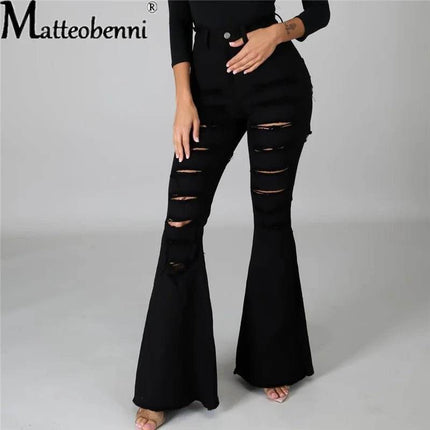 Women Western Fashion High Denim Jeans - Jeans - Matteobenni - Mad Fly Essentials