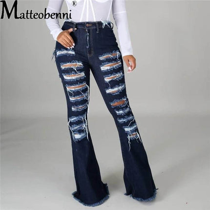 Women Western Fashion High Denim Jeans - Jeans - Matteobenni - Mad Fly Essentials