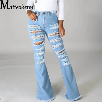 Women Western Fashion High Denim Jeans - Jeans - Matteobenni - Mad Fly Essentials