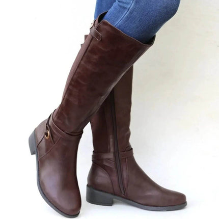 Women Western Leather Winter Boots - Boots - YM - Mad Fly Essentials