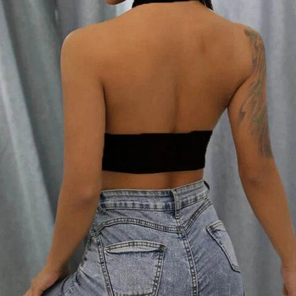 Women White Black Criss Cross Crop Top - Crop Top - Hirigin - Mad Fly Essentials